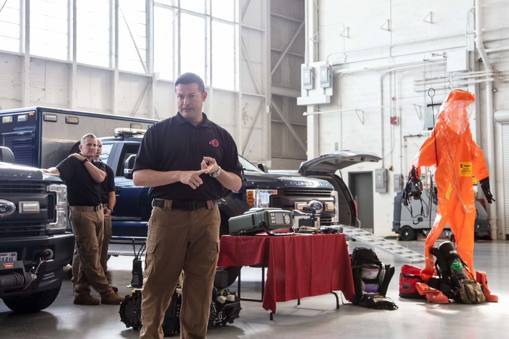 Lt. Col. Roberts gives a brief