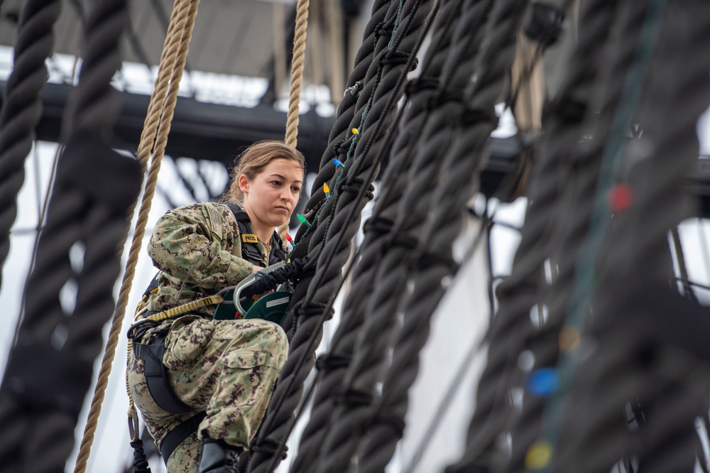 Sailors decorate USS Constitution