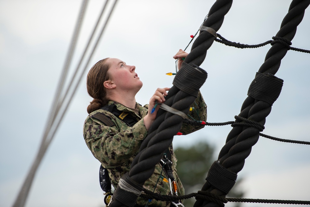 Sailors decorate USS Constitution