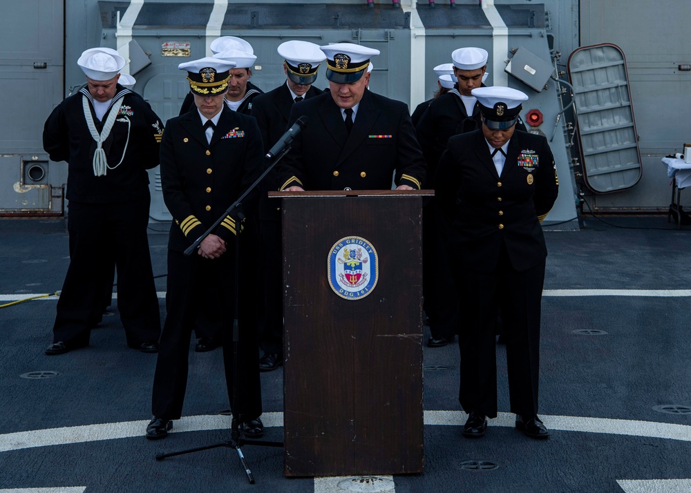 USS Gridley Burial at Sea Ceremony