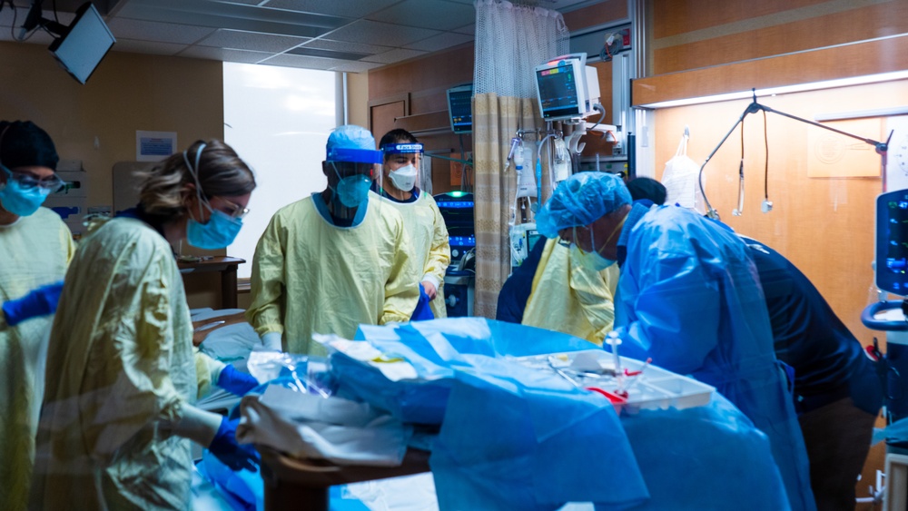 U.S. Army Medical Response Team shadows medical professionals at Beaumont, Hospital, Dearborn.