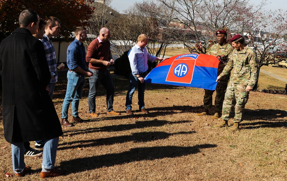 Paratroopers from the British Armed Forces visit the 82nd ABN DIV