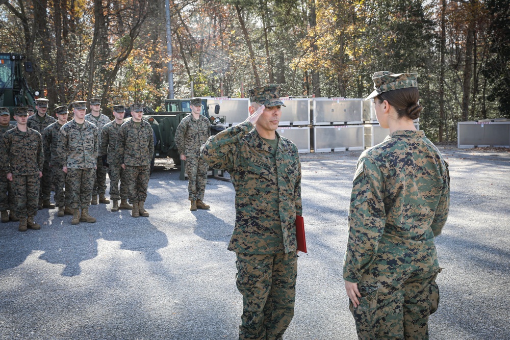 Gunnery Sgt. Martinez Award Ceremony