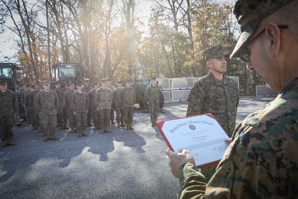 Gunnery Sgt. Martinez Award Ceremony