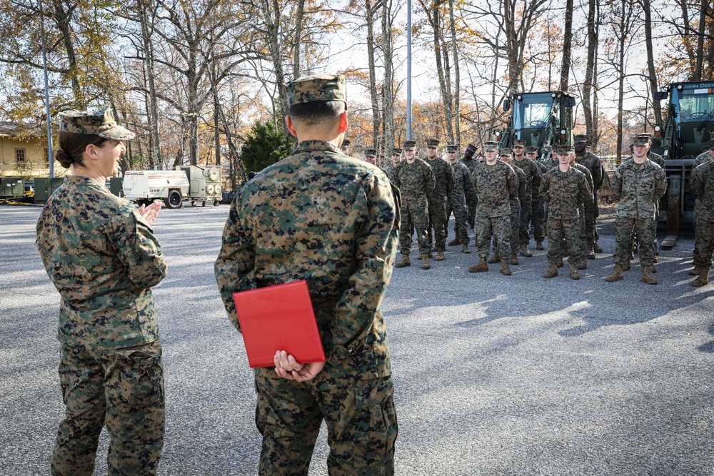 Gunnery Sgt. Martinez Award Ceremony