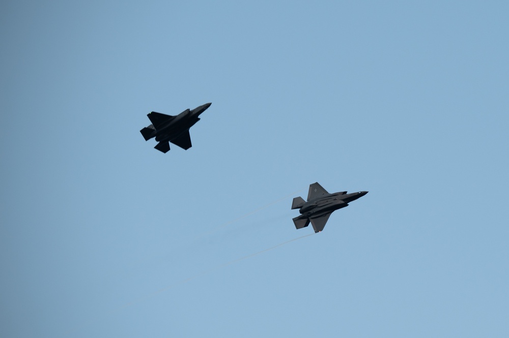 F-35A Lightning IIs from Eielson AFB arrive at Iwakuni in support of Operation IRON DAGGER