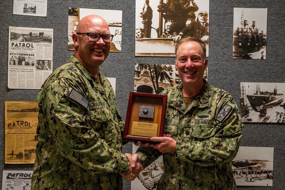 USS Topeka Receives Arizona Relic