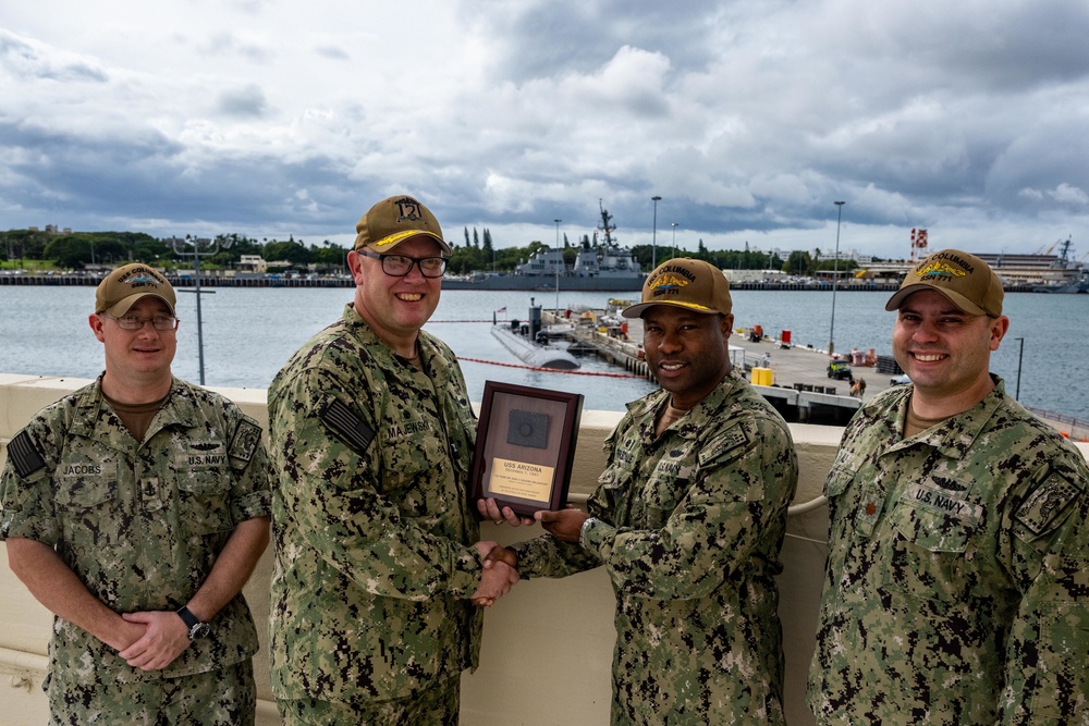 USS Columbia Receives Arizona Relic