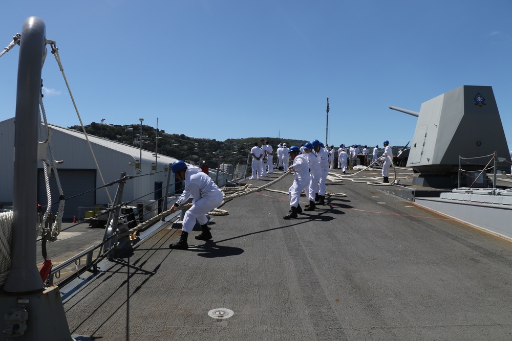 USS Howard Departs from New Zealand