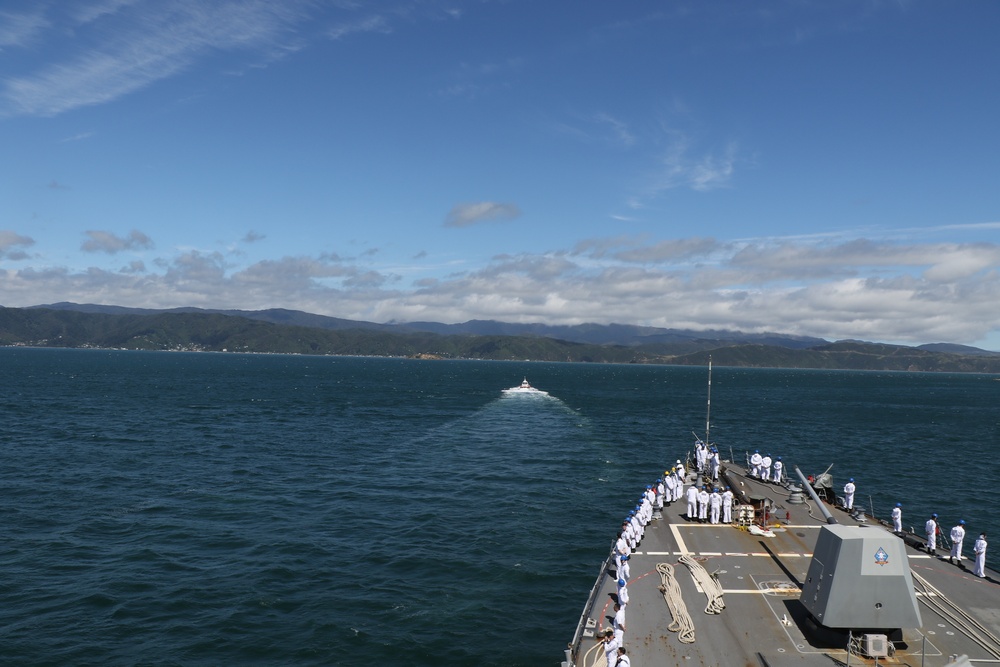 USS Howard Departs from New Zealand