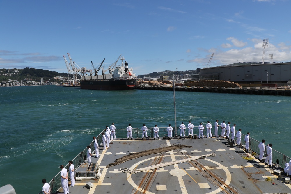 USS Howard Departs from New Zealand