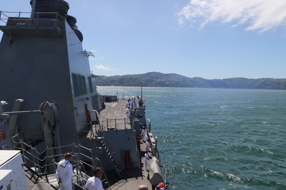 USS Howard Departs from New Zealand