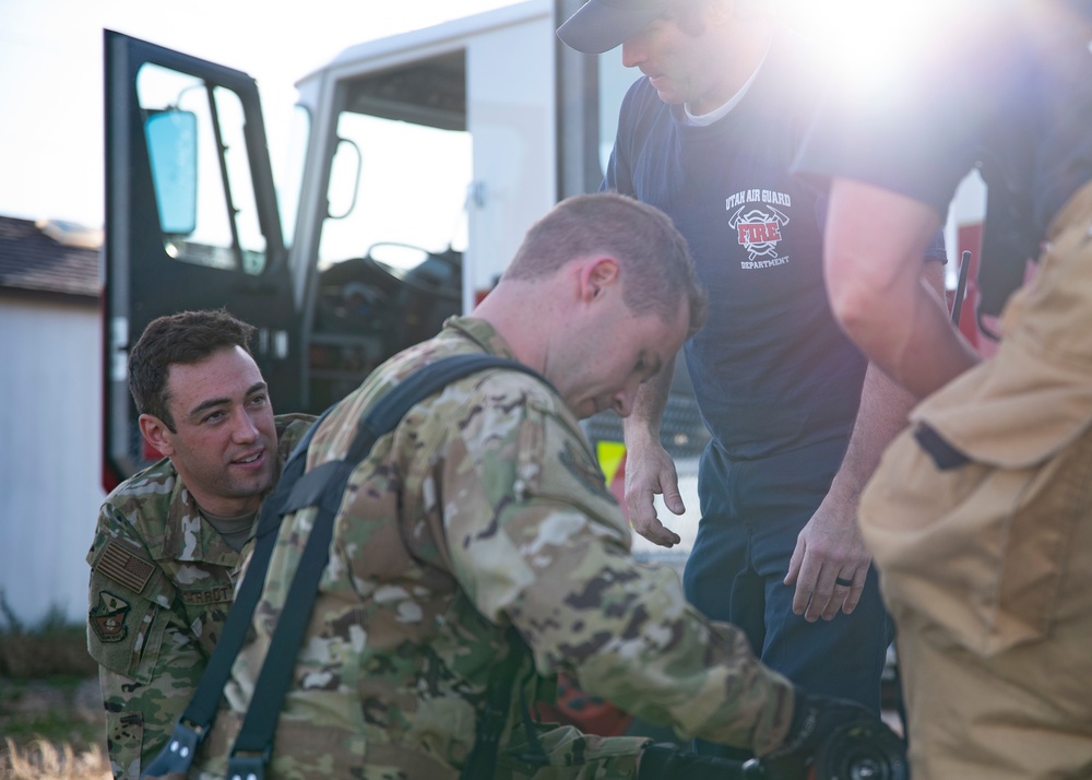 151st EOD trains with UTANG Emergency Management and Fire Department