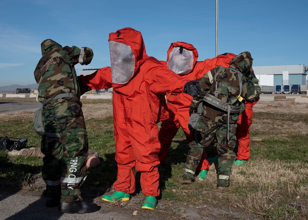 151st EOD trains with UTANG Emergency Management and Fire Department