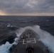 USS Lake Champlain conducts operations in the rough waters of the Philippine Sea