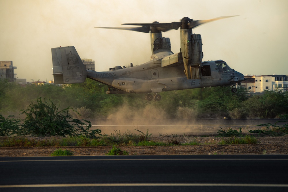 U.S. Marine Ospreys deployed to Djibouti, Africa