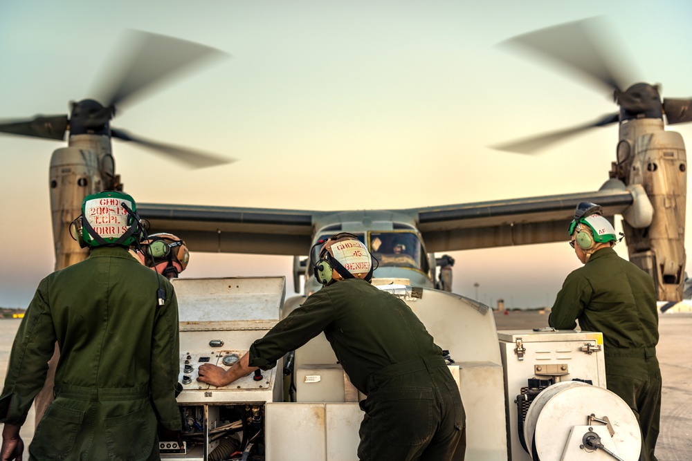 U.S. Marine Ospreys deployed to Djibouti, Africa