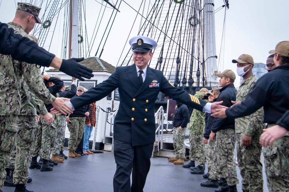 USS Constitution crew member checks out