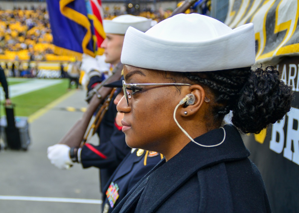 Sailor Sings National Anthem at Pittsburgh Steelers Game