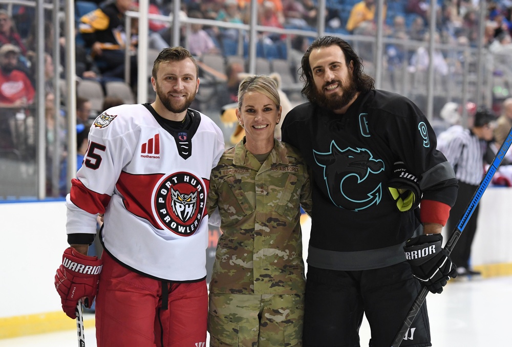 Keesler participates in Biloxi Pro Hockey pre-game festivities