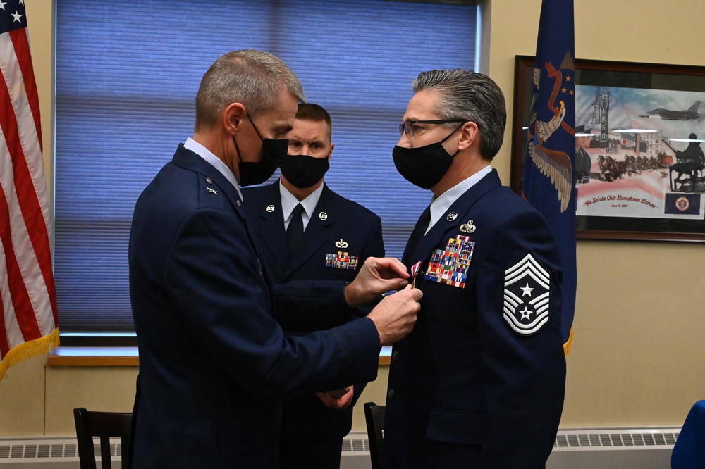 CMSgt Duane Kangas recognized by 119 Wing