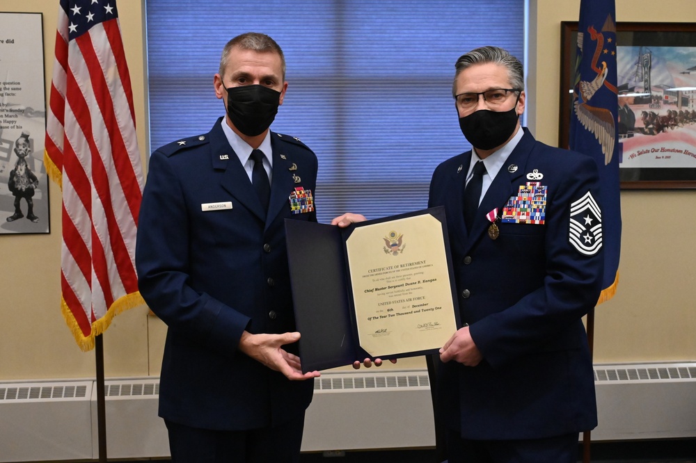 CMSgt Duane Kangas recognized by 119 Wing