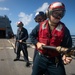 USS Sioux City Sailors Fight Simulated Fire During Flight Deck Fire Drill