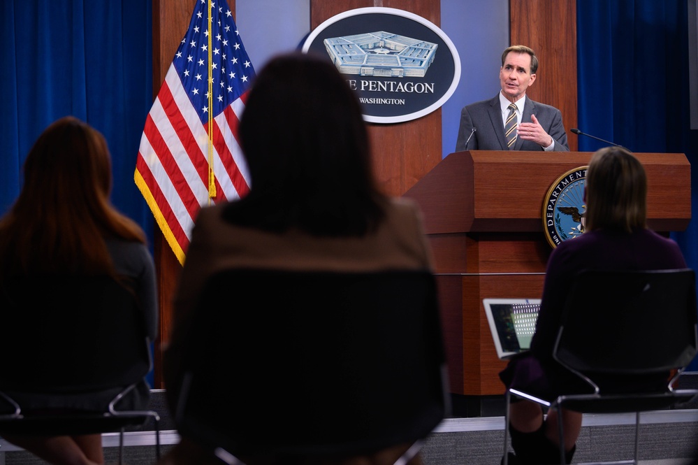 Pentagon Press Secretary John F. Kirby holds press briefing