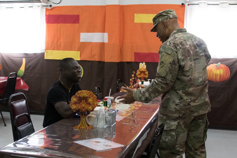 1st TSC Command Team Serve Thanksgiving Dinner at Camp Arifjan