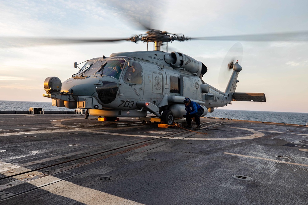 USS San Jacinto conducts Flight Quarters