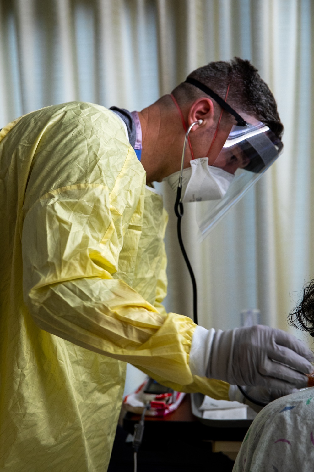 U.S. Army Doctors Assist with Patient Care at Spectrum Health Blodgett Hospital in Grand Rapids, Michigan.