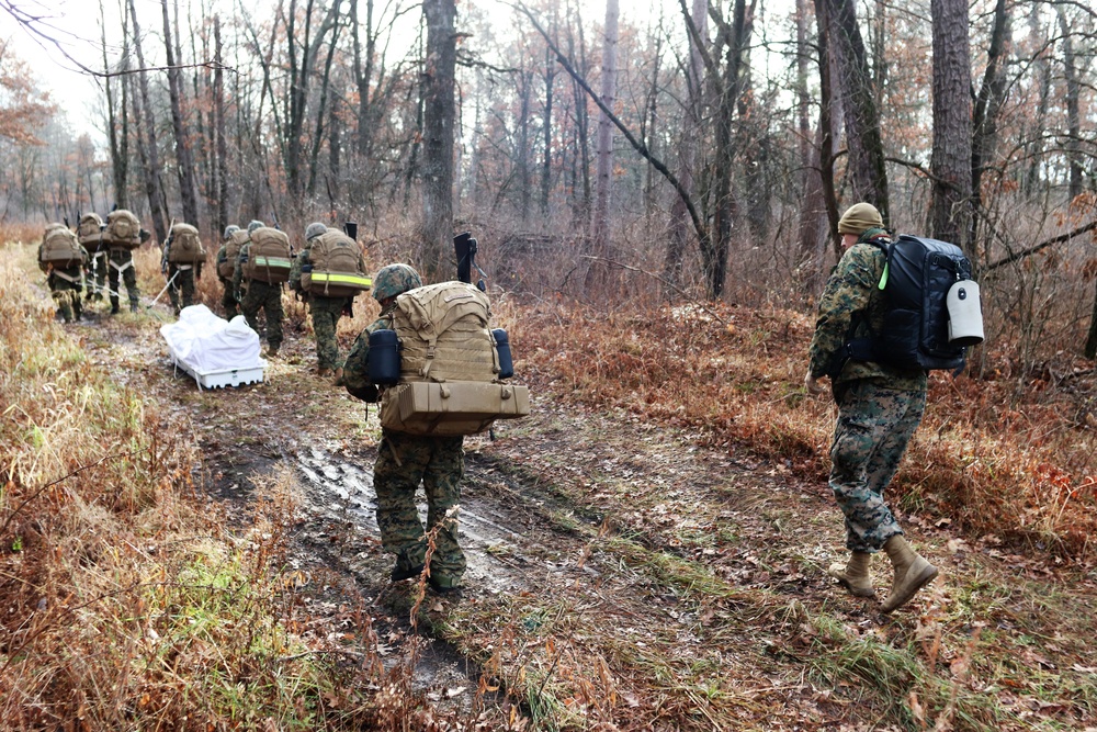 6th Marine Regiment Marines participate in Cold-Weather Operations Course training at Fort McCoy