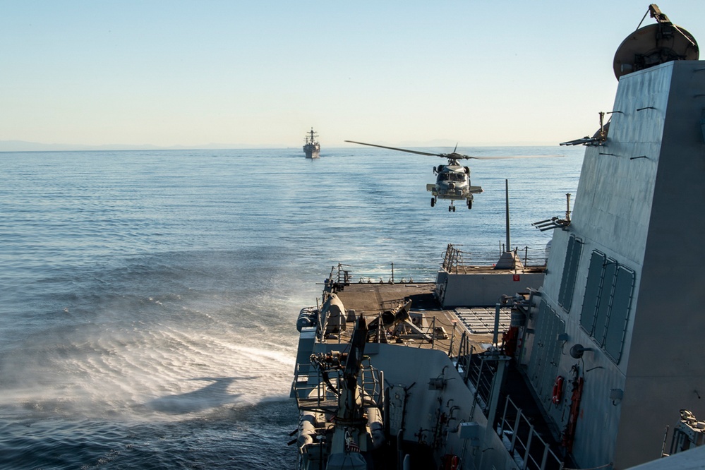 USS Sampson Formation Exercise