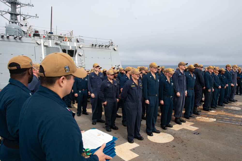 USS Spruance Award Ceremony