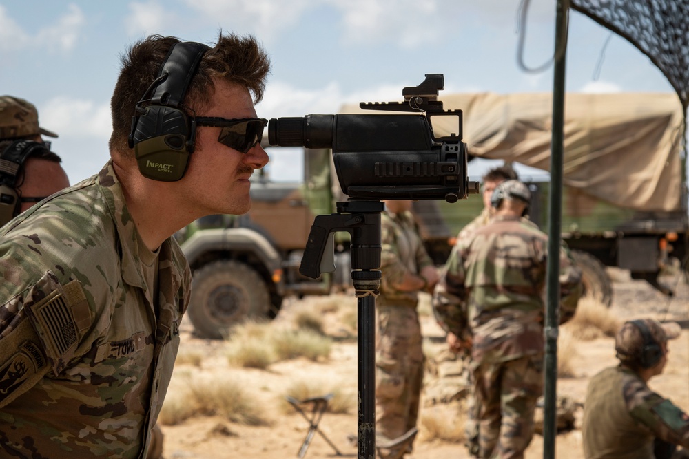 Charlie Troop, 1-172nd Cavalry (Mountain) trains with French snipers in Djibouti