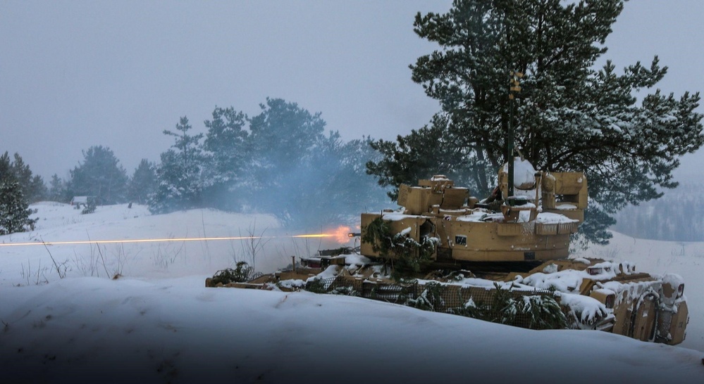 ‘Burts Knights’ conduct a multi-company live-fire exercise at Camp Ādaži, Latvia
