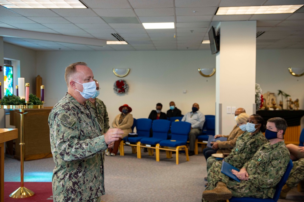 Rear Adm. Darin Via addresses NAVMEDFORLANT