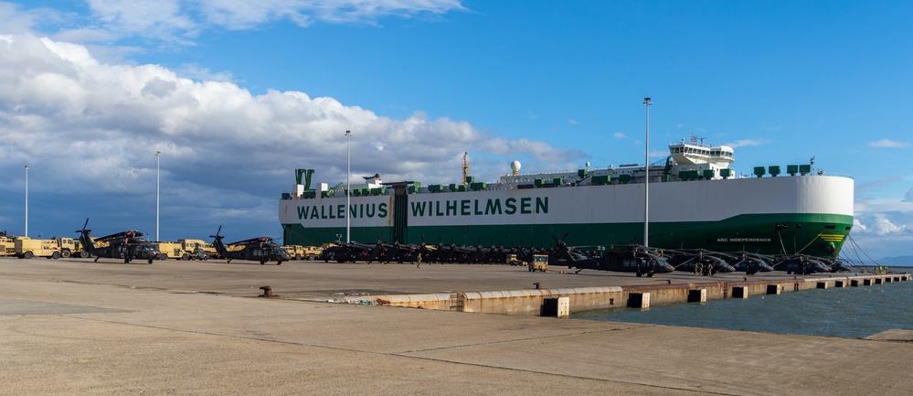 U.S. Army rotational forces transition creates waves at the port of Alexandroupoli, Greece