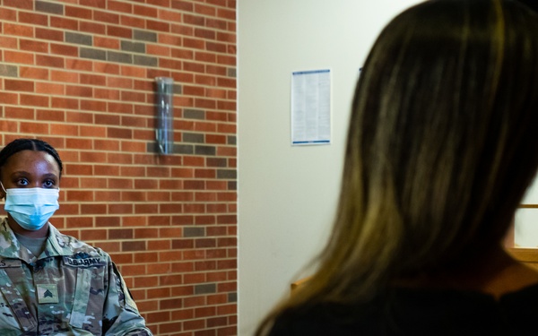 Newsy - Pentagon Press Corps Reporter Interviews U.S. Army Soldiers from the Medical Response Team in Dearborn, Michigan.