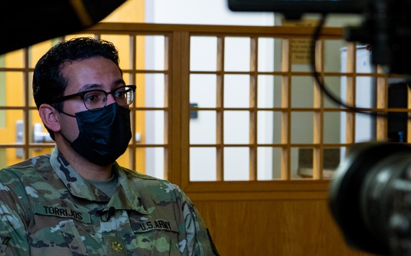 Newsy - Pentagon Press Corps Reporter Interviews U.S. Army Soldiers from the Medical Response Team in Dearborn, Michigan.