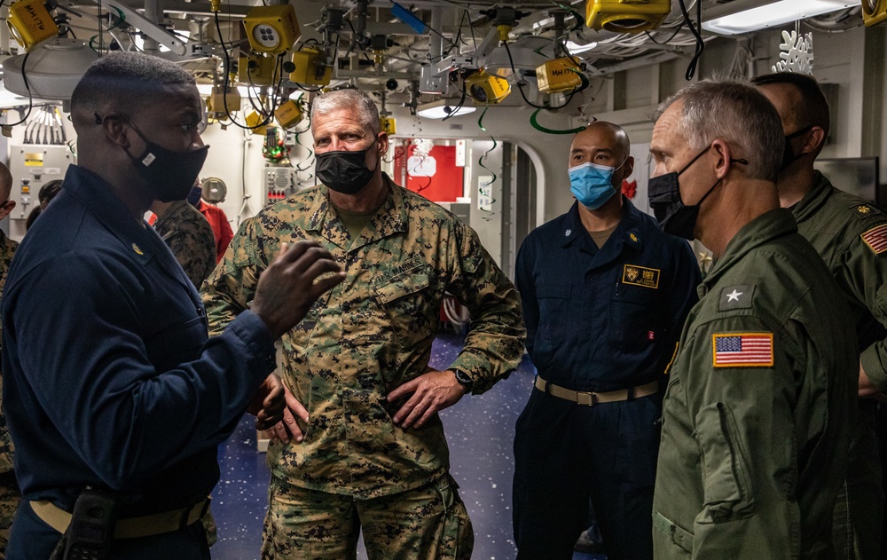 Major General Turner Visits USS Makin Island