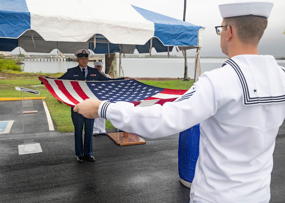 Joint Base Pearl Harbor-Hickam Honors and Ceremonial Guard Prepare to Present the American Flag