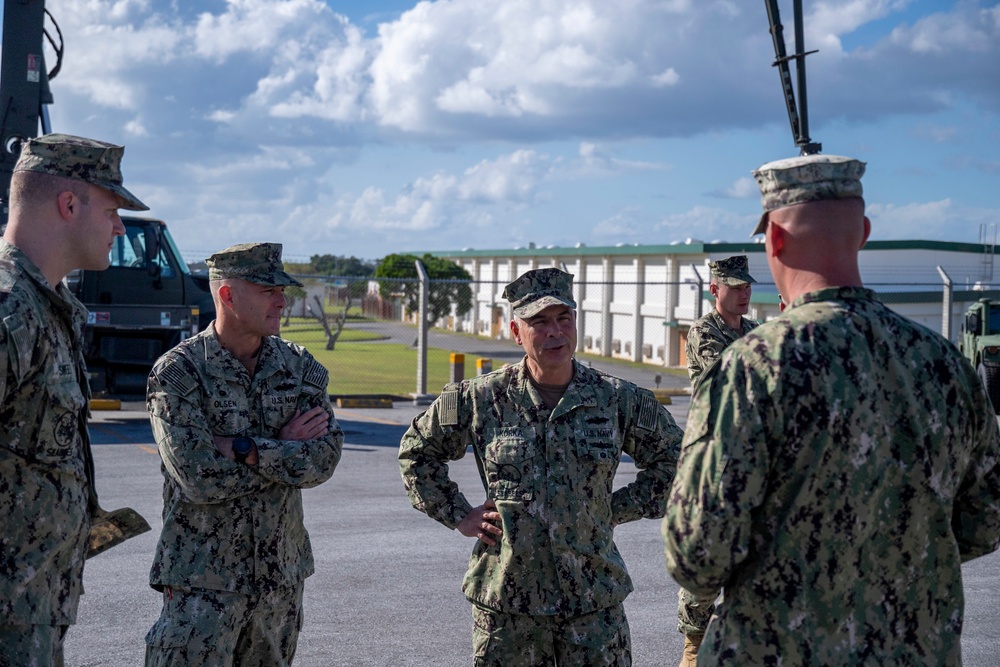 Commander, Naval Facilities Engineering Systems Command visits US Navy Seabees with NMCB-5 onboard Camp Shields