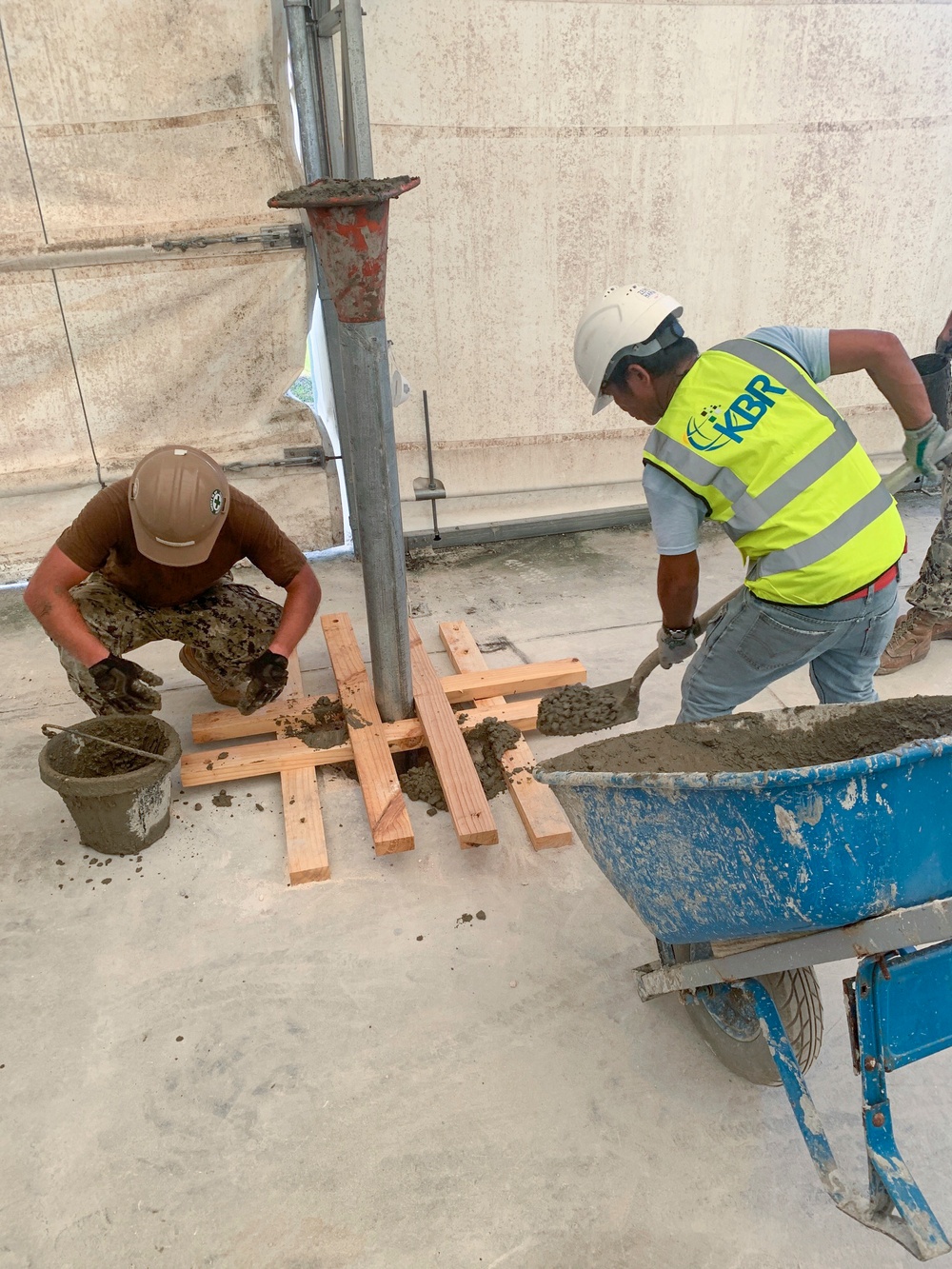 US Navy Seabees with NMCB-5 support the Pacific Air Force onboard Naval Support Facility Diego Garcia