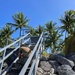 US Navy Seabees with NMCB- 5 repair a staircase for the locals in Marshall Islands