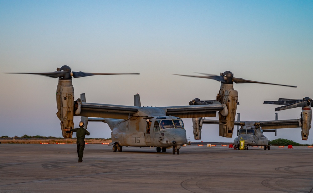 U.S. Marine Ospreys deployed to Djibouti, Africa