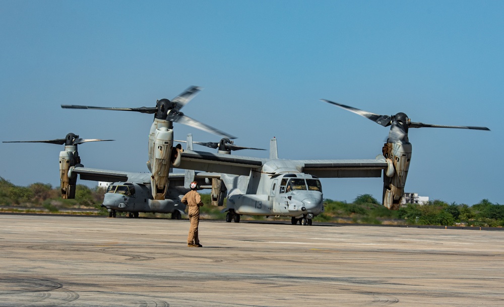 U.S. Marine Ospreys deployed to Djibouti, Africa