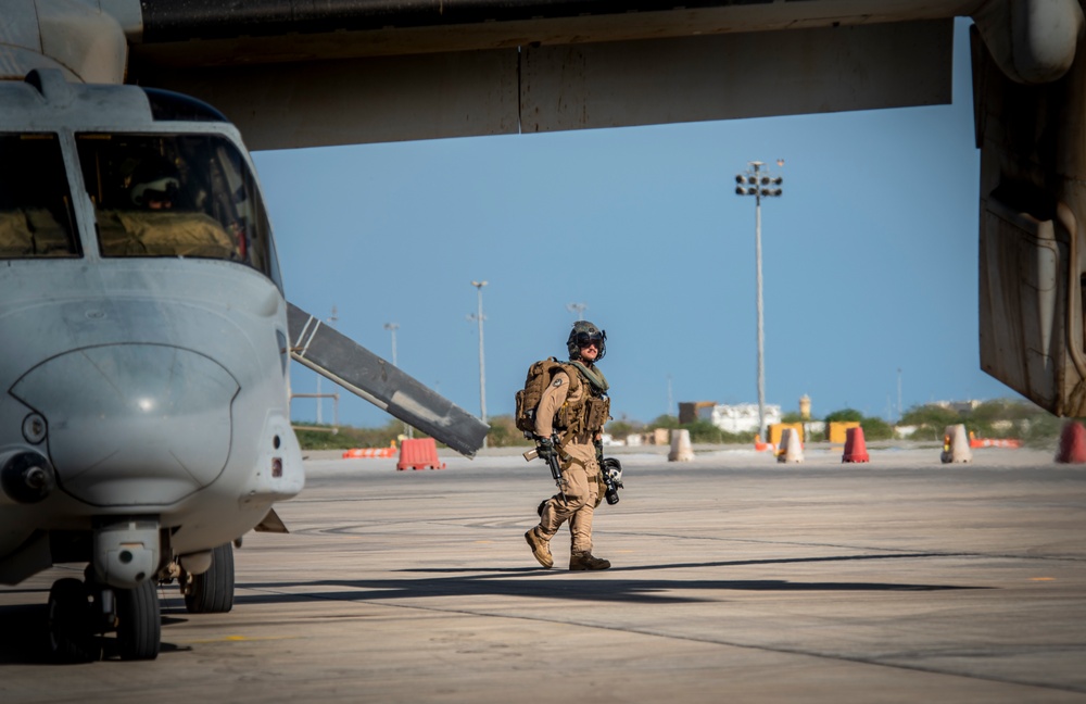 U.S. Marine Ospreys deployed to Djibouti, Africa