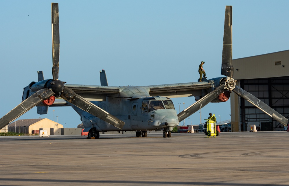 U.S. Marine Ospreys deployed to Djibouti, Africa