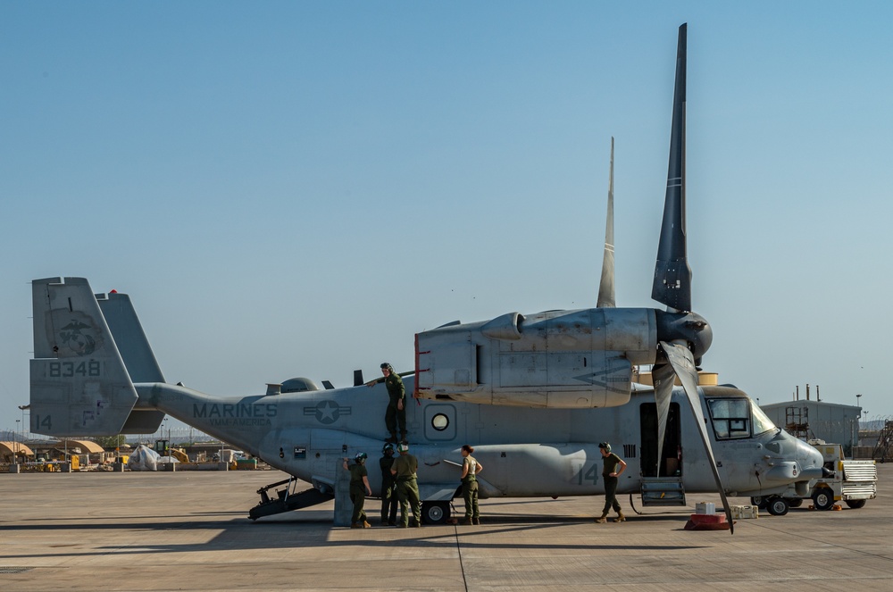 U.S. Marine Ospreys deployed to Djibouti, Africa